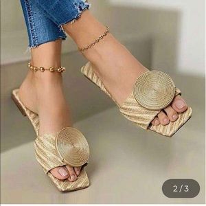 Disc cloth surface flat slipper size UK 43 US 11